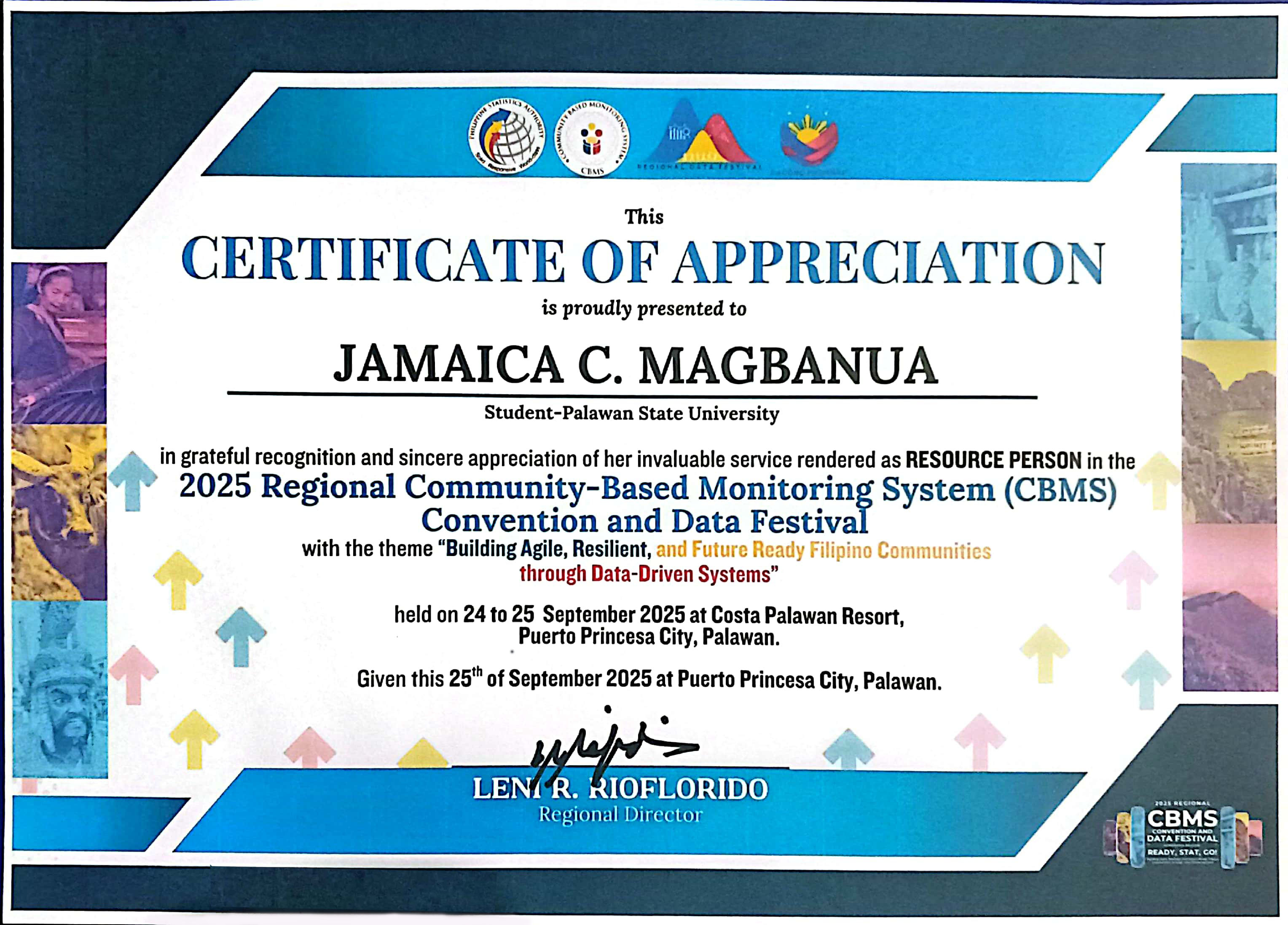 CBMS Convention Certificate